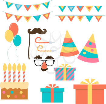 Birthday and celebration event. Flat design Vector illustration