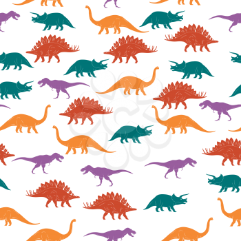 Colorful Dinosaurus Seamles Pattern Background. Vector illustration
