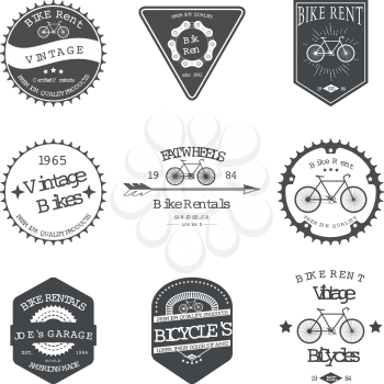 Bike Rent Label and Badges Design. Vector illustration