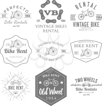 Bike Rent Label and Badges Design. Vector illustration