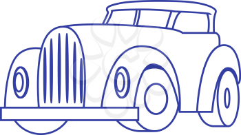 Cartoon Retro Car on white background. Vector illustration
