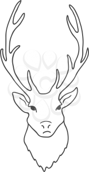 Deer Head isolated on white background. Vector illustration