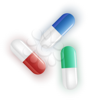 Medical Pills isolated on white background. Vector illustration