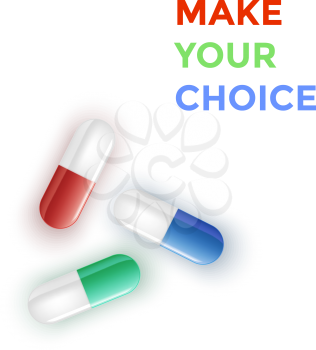 Medical Pills isolated on white background. Vector illustration