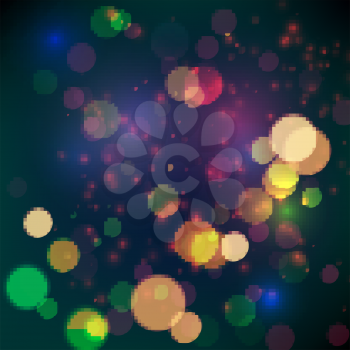 Magical background with colorful bokeh. Vector illustration