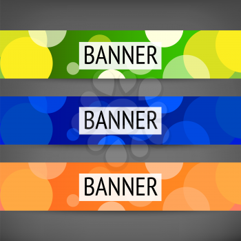Horizontal web banners with multi color backgrounds