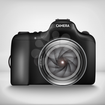 Vector illustration of camera with lens
