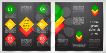 brochure design template vector trifold geometric abstract
