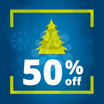 Christmas sale on blue background vector illustration