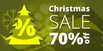 Christmas sale design template with green background
