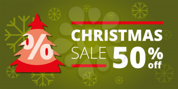 Christmas sale design template with green background