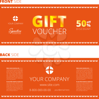 Design of Voucher and Gift certificate, Coupon template design, discount