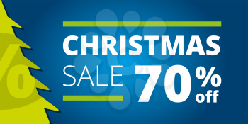 Christmas sale design template with blue background