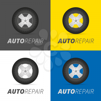 Tire service professional wheels installation service infographic elements set vector illustration