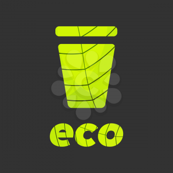 eco recycle bin sign with leaf texture