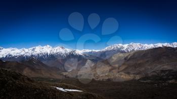 Himalayas mountains landscape with sky and clounds