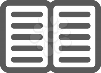 Black notebook icon on a white background
