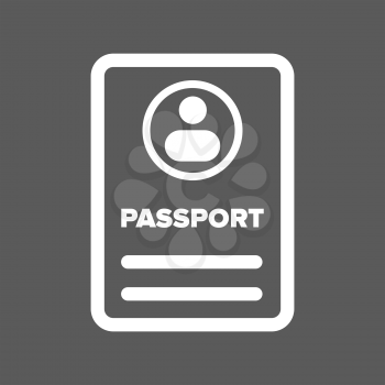 white ID passport icon on a black background