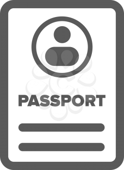 black ID passport icon on a white background