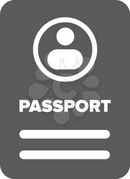 black ID passport icon on a white background