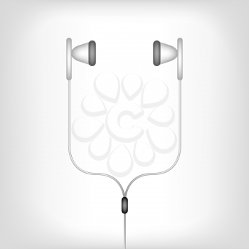 white earphones illustration on a white background