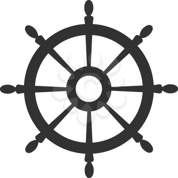 Wheel. Black color Vector symbol on white background 