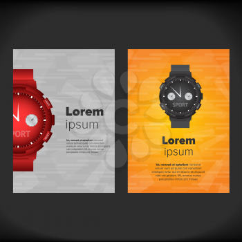 Flyers design with black and white watches