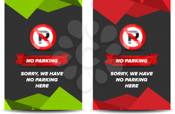 No parking leaflet with colored abstract background