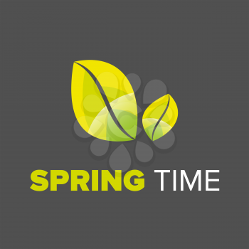Spring time typographic design on a black background