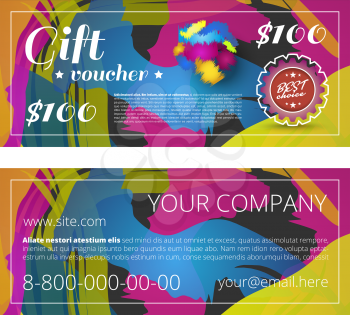 Gift voucher design for holi festival celebration