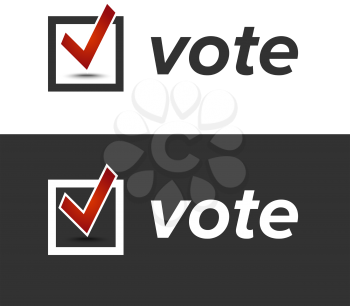 Vote badge for election with check mark