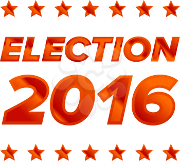 Red colored Election 2016 sign with stars