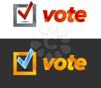 Vote badge for election with check mark