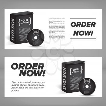 Special Offer Banner Set Vector Black and white. Showing Products Order now