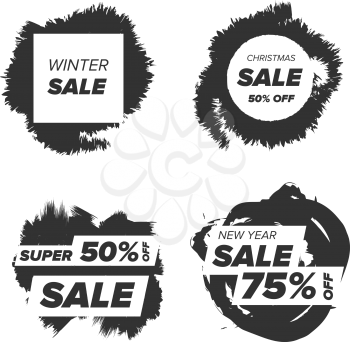 black and white Super sale badge on a transparent background