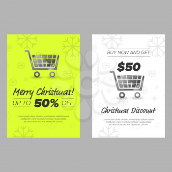 Christmas sales banners with green and white background