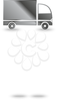 Metal Delivery truck icon for site with shadow
