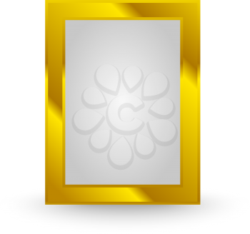 golden frame isolated on the white background