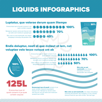 Water infographics set with water consumption info