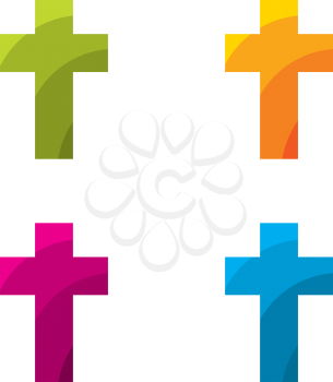 Colored cross set on a white background