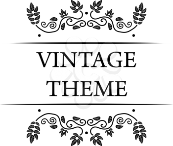 black vintage vignette frames set on white background