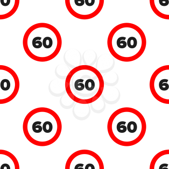 Seamless road sign pattern on a white background