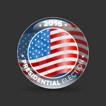 United States Election Vote Badge with shabow on black background