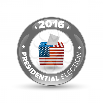 United States Election Vote Badge with shabow on white background