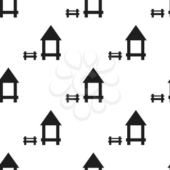 Seamless park benches pattern on a white background