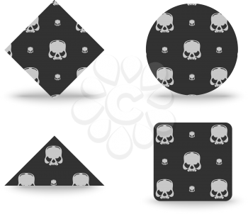 Skull emblem or badge with shadow on white background