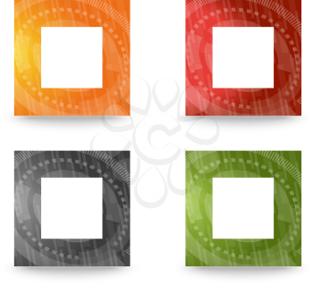 Different Color abstract square icon set template