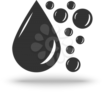 Oil Drop vector icon on a white background with shadow