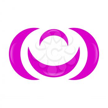 Abstract pink shape icon on a white background