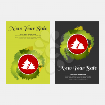 New Year Sale banners with green and black backgrounds